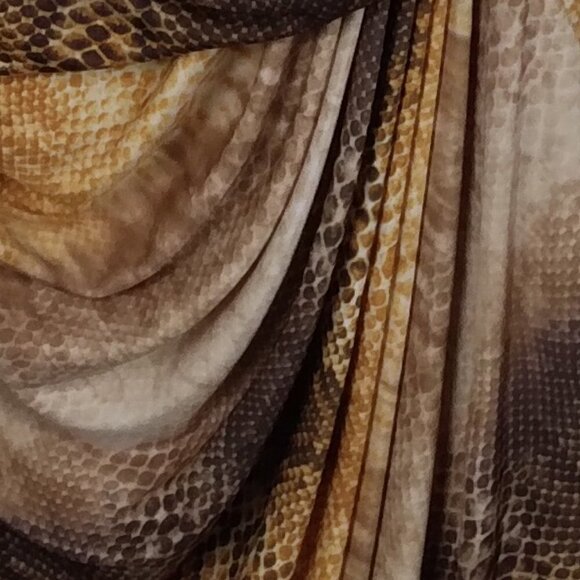 Ronny Kobo Tri Color Long Sleeve  Asymmetrical  BodyCon  Snake Print  Dress Sz S - Picture 6 of 10